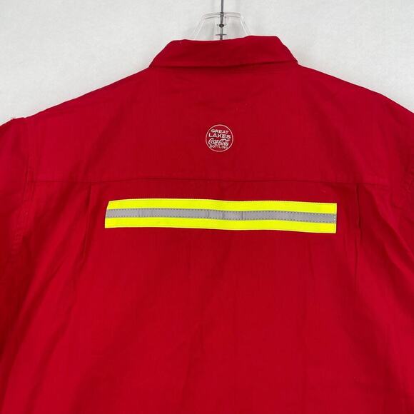 Coca Cola Bottling Button Front Shirt Mens 2XL Red Great Lakes Embroidered - Picture 7 of 11